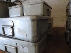 *Eight Aluminum Food Tins with Lids