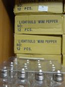 Four Boxes of 12 Light Bulb Pepper Pots