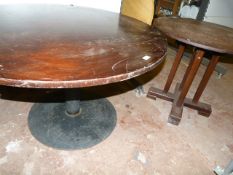 Two Darkwood Circular Dining Tables
