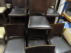 Twenty Darkwood Dining Chairs with Upholstered Sea