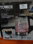 *Tower 1.7L Colour Changing Glass Kettle
