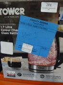*Tower 1.7L Colour Changing Glass Kettle