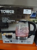 *Tower 1.7L Colour Changing Glass Kettle