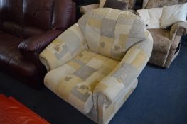 Brown Upholstered Swivel Tub Chair
