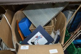 Two Boxes Containing Table Lamps, Fan Heater, Cutl