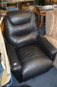 Black Leatherette Electric Reclining Armchair