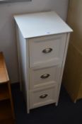 White Three Drawer Cabinet Chest
