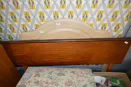 One Teak and One Beech Effect Double Headboards