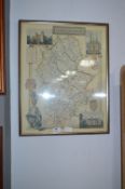 Framed Map of Staffordshire
