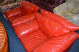 Pair of Red Leatherette Armchairs