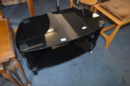 Black Glass Two Teir TV Stand