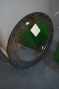 Crackle Glass Mosaic Circular Mirror 80cm