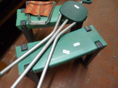 Three Stools and a Folding Chair