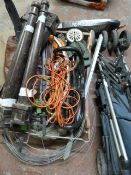 Box Containing Table Legs, Pushchair, Wire, etc.