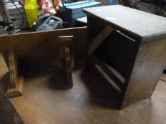 Small Pine Shelf and an Oak Stool/Bookshelf