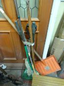 Garden Tools Including Snow Shovel, Rakes, Shears,