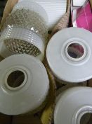 Box of Vintage Glass Light Shades