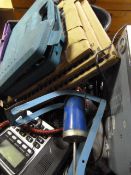 Box Containing Foot Pump, Plazer XT-M, Tiles, etc.