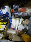 Box of Decorating Tools Including Rollers, Face Ma