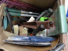 Box Containing Tarpaulin, Sheers, Sprayer, etc.