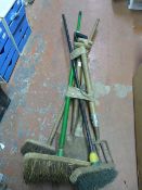 Garden Tools Including Fork, Spades, Brushes, etc.