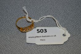 18cT Gold Ring set with Five Diamonds - 3.4g gross