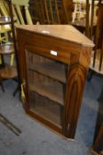 Walnut Wall Mounted Corner Display Cabinet