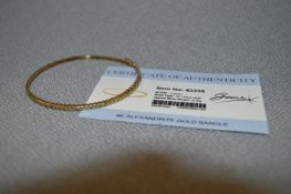 9cT Gold Alexandrite Bangle Bangle - 6.3g gross