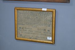 Framed Needlework Sampler - Mary Prescott Aged 8
