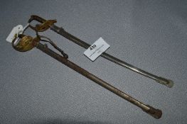 One German and One French WWI Officer Sword Letter Openers