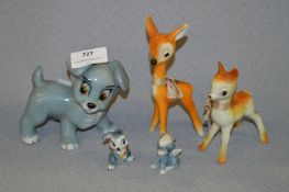 Wade Lady & Tramp Puppy, Thumper and a West German Goebel Bambi .
