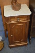 Walnut Veneered Marble Topped Pot Cupboard