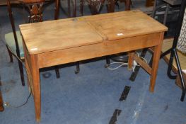 School Twin Desk with Brass Inkwells