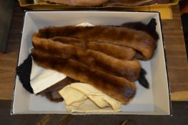 Ladies Stoat Fur Shoulder Wrap and Arm Length Gloves, etc.