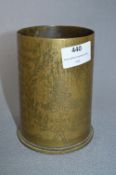 WWI Trench Art Brass Gun Shell 
