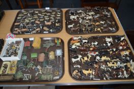 Collection of Lead Farm Animals and Accessories