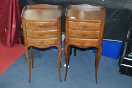 Pair of Oak Three Drawer Side Cabinets