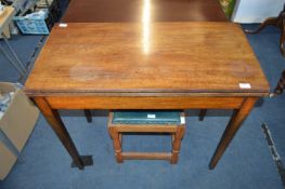 Mahogany Fold Over Tea Table on Square Taper Legs
