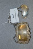 Two Hallmarked Silver Decanter Label 
