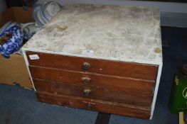 Painted Four Drawer Cabinet