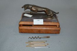 1950's Bronze Jaguar Car Mascot Bottle Opener