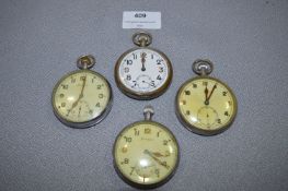 Four Military Pocket Watches