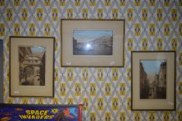 Set of Three Framed Coloured Prints - Venetian Scenes