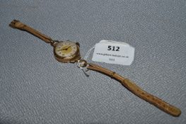 Tourville 9cT Gold Cased Ladies Wristwatch with Leather Strap