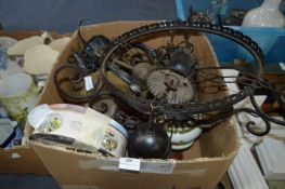 Three Wrought Metal Ceiling Light Fitting and One Other