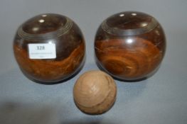 Pair of Wood Bowling Balls