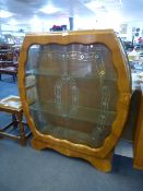 Art Deco Walnut Veneered Display Cabinet with Sliding Glass Doors