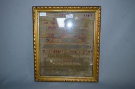 Framed Needlework Sampler - Laura White Aged 11