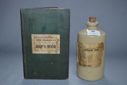 North Eastern Railway Ships Dock Book and Hull NER Stoneware Bottle