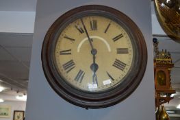 Circular Mahogany Cased School Clock